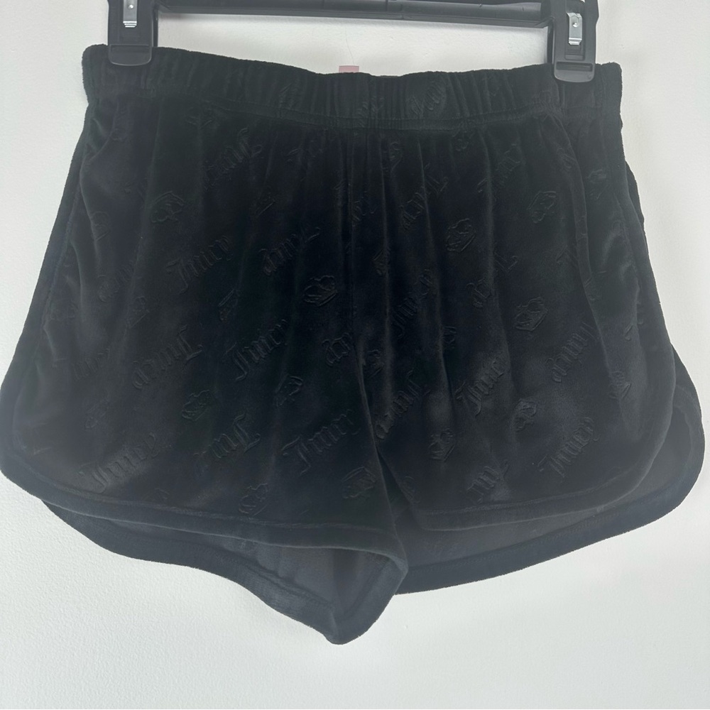 Juicy Couture Sleep Shorts Size Medium Black Velour‎ Y2K